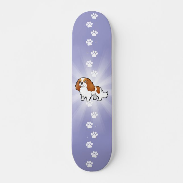 Cartoon Cavalier King Charles Spaniel Skateboard (Front)