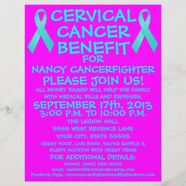Cartoon Cervical Cancer Benefit Flyer (Front)