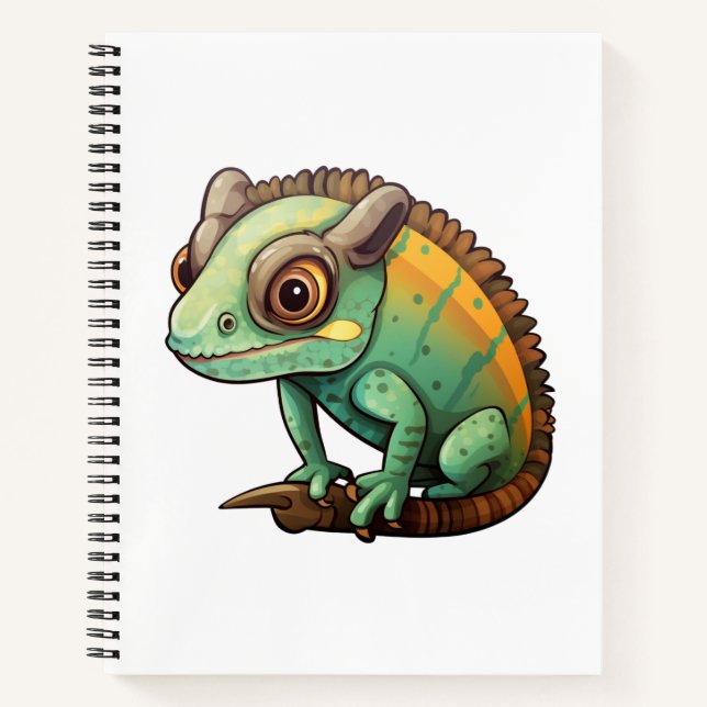 Cartoon chameleon illustration notebook (Front)