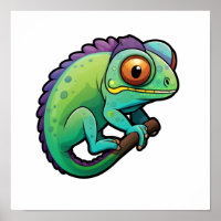 Cartoon chameleon illustration