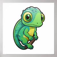 Cartoon chameleon illustration