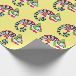 cartoon chameleon wrapping paper