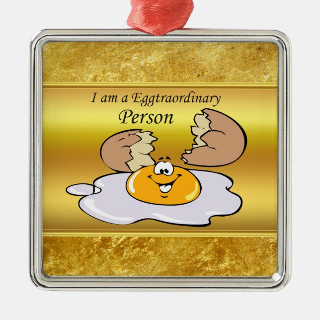 cartoon character fried egg with big smile metal tree decoration (Front)