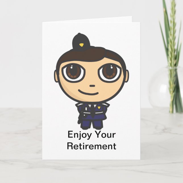 Cartoon Character Policeman Retirement Card (Front)