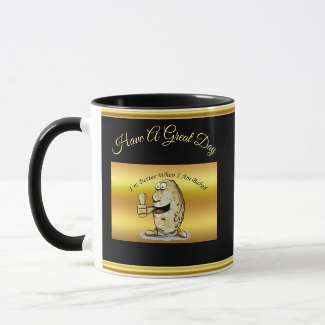 cartoon character potato with big eyes 1 mug (Left)