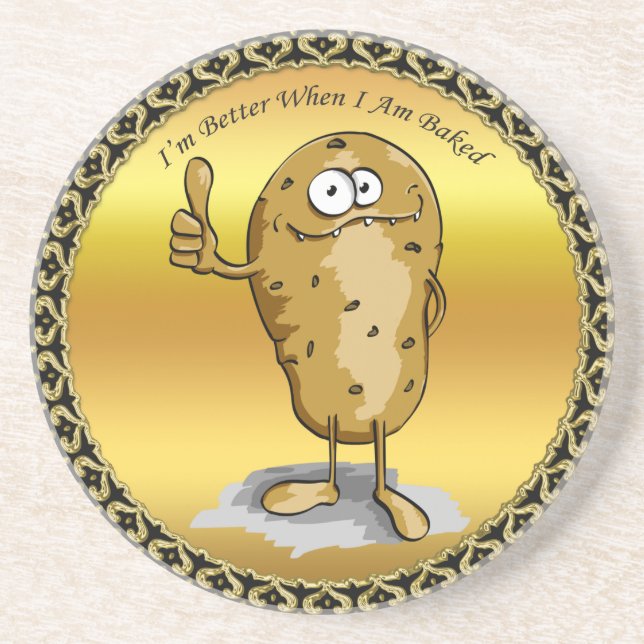 cartoon character potato with big eyes 3 coaster (Front)
