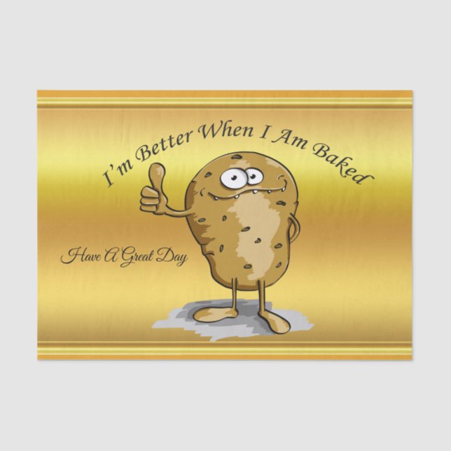 cartoon character potato with big eyes 3 tissue paper (Front)