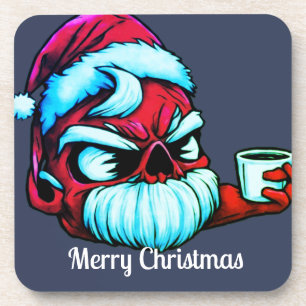 Cartoon character with Santa-claus and Coffee mug Coaster