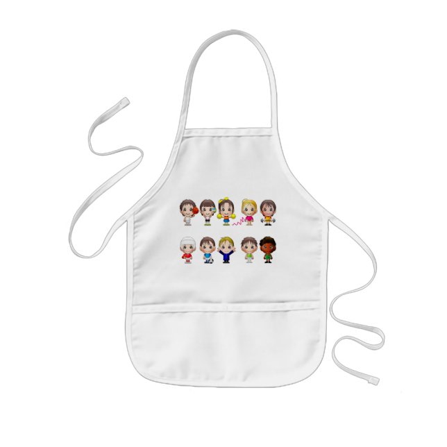 Cartoon characters kids apron. apron (Front)