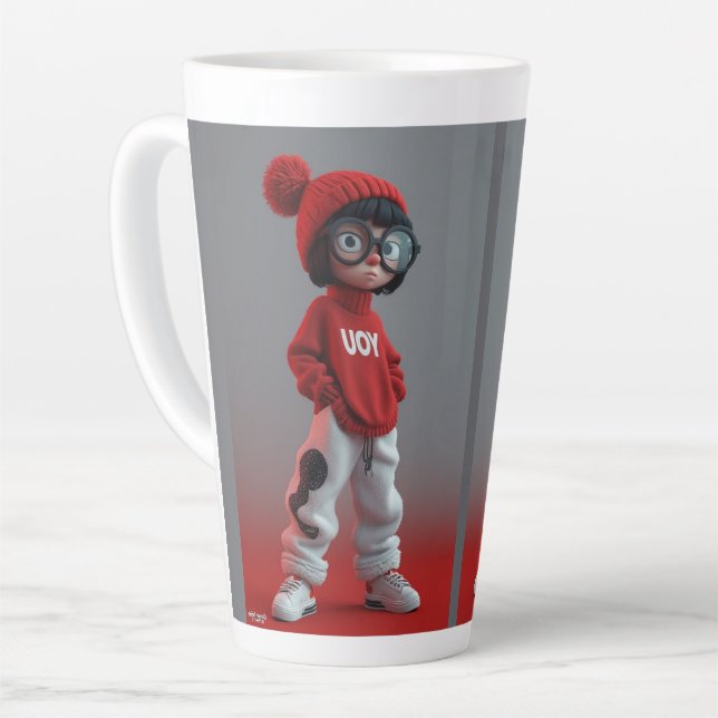 Cartoon characters  latte mug (Left Angle)