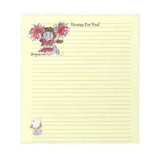 Cartoon Cheerleader Hooray For You Notepad