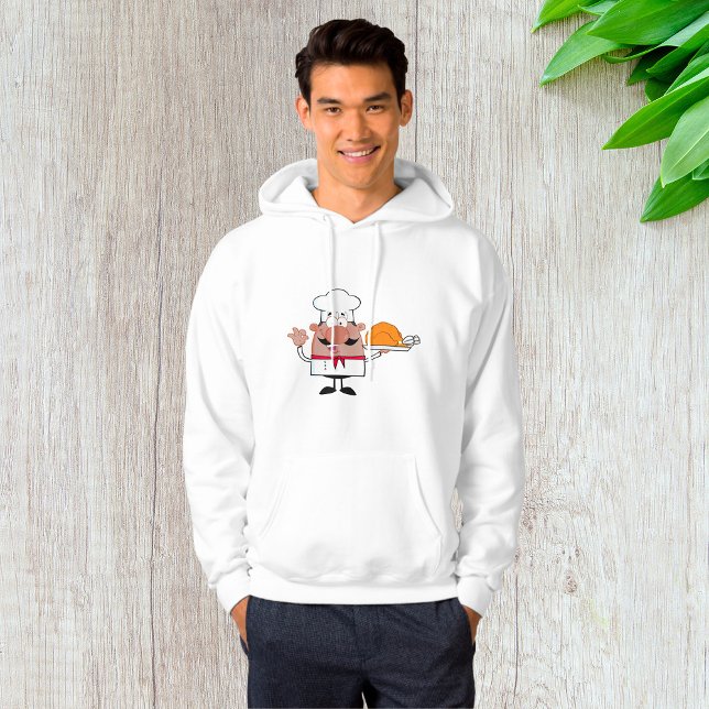 Cartoon Chef Holding Roast Turkey Hoodie (Creator Uploaded)