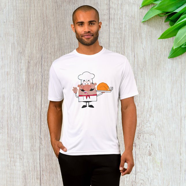 Cartoon Chef Holding Roast Turkey T-Shirt (Creator Uploaded)