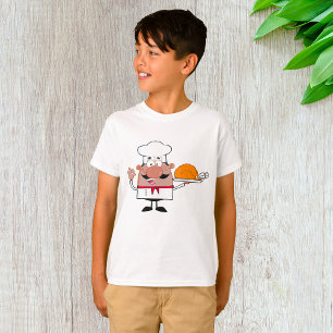 Cartoon Chef Holding Roast Turkey T-Shirt