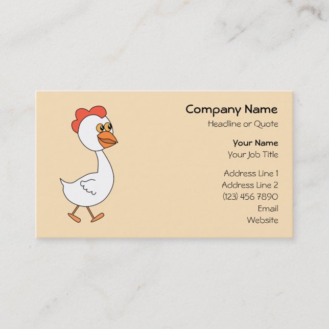 Cartoon Chicken. Business Card (Front)