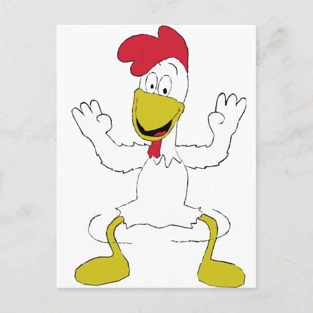 Cartoon Chicken Dance Postcard (Front)