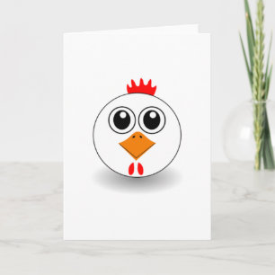 Cartoon Chicken Face Card