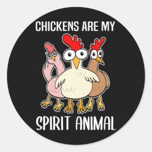 Cartoon Chicken Holder Chickens Spirit Animal Classic Round Sticker
