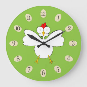 Cartoon chicken illustration large clock