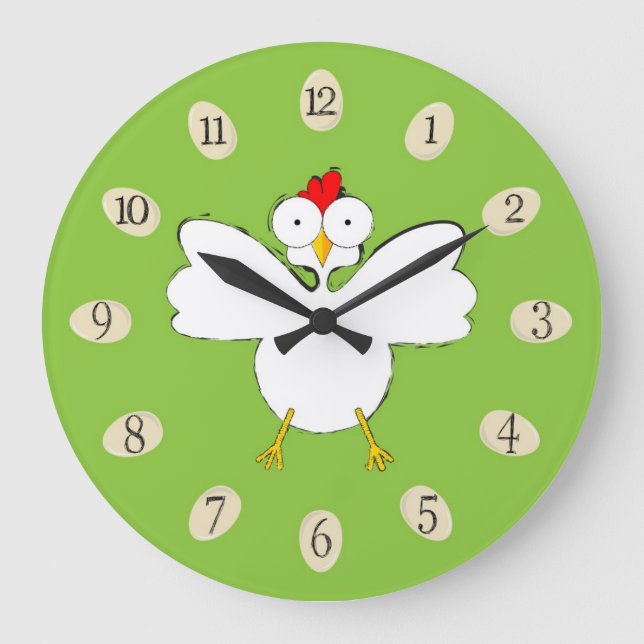 Cartoon chicken illustration large clock (Front)