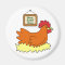 Cartoon Chicken in Nest Home Sweet Home
