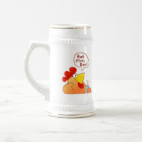 Cartoon Chicken Mug | Chicken Says Eat More Beef