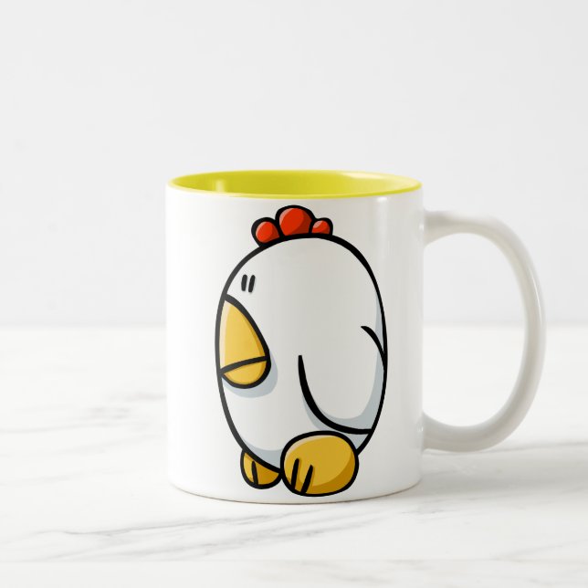 Cartoon Chicken Two-Tone Coffee Mug (Right)