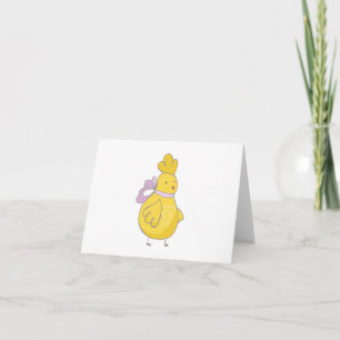 Cartoon Chicken with Wings BLANK  Card