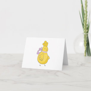 Cartoon Chicken with Wings BLANK  Card