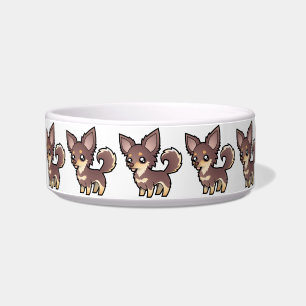 Cartoon Chihuahua (long coat) Bowl