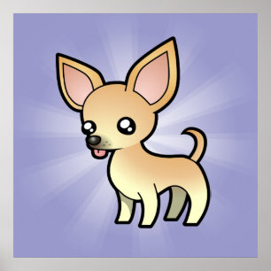 Cartoon Chihuahua (smooth coat) Poster