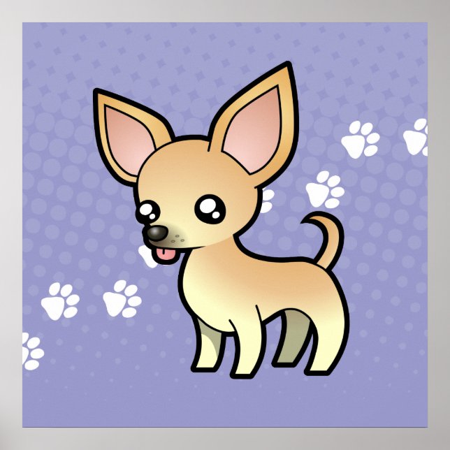 Cartoon Chihuahua (smooth coat) Poster (Front)