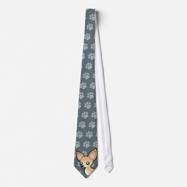 Cartoon Chihuahua (smooth coat) Tie (Front)