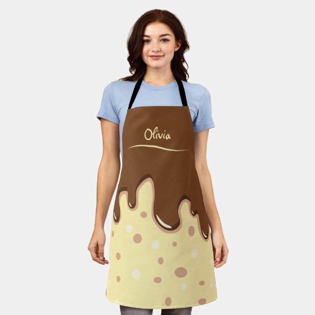 Cartoon Chocolate Cake dripping bakery Apron (Worn)