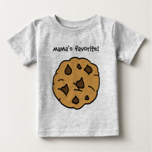 Cartoon Chocolate Chip Cookie, Mama's Favourite! Baby T-Shirt