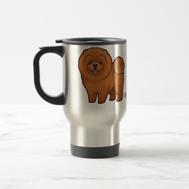 Cartoon Chow Chow Travel Mug (Left)