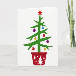 Cartoon Christmas Cactus Holiday Card