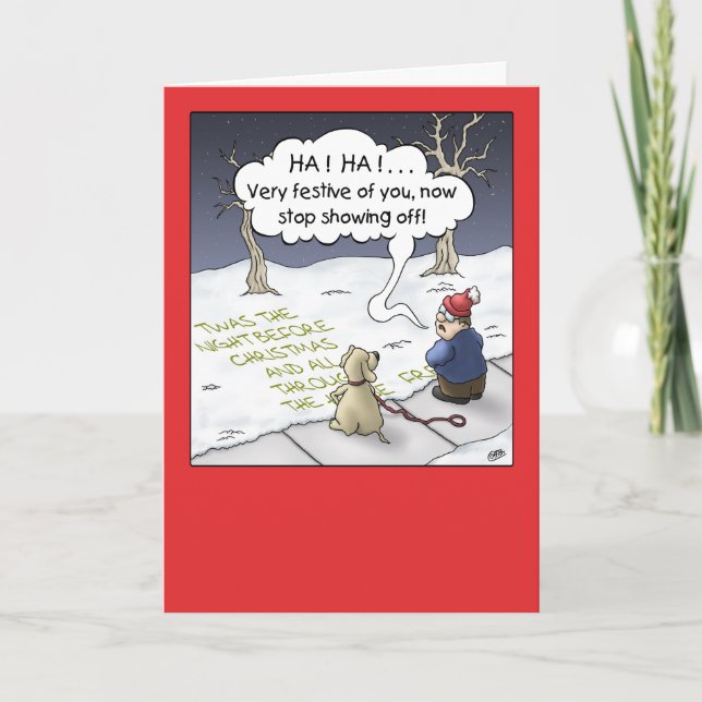 Cartoon Christmas Card: Steady Flow Holiday Card (Front)