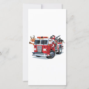 Cartoon Christmas firetruck