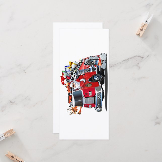 Cartoon Christmas firetruck (Front/Back In Situ)