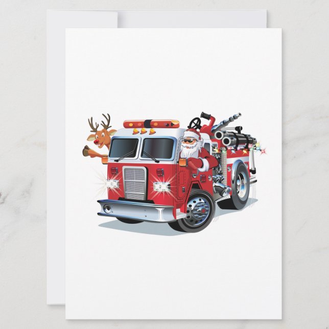 Cartoon Christmas firetruck (Front)