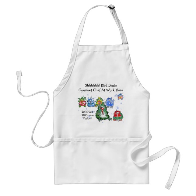 Cartoon Christmas Kiwi Funny Chefs Standard Apron (Front)