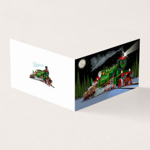 Cartoon Christmas train Postcard