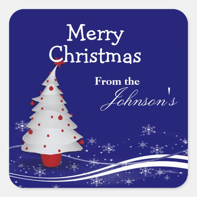 Cartoon Christmas Tree Christmas Gift Tags (Front)