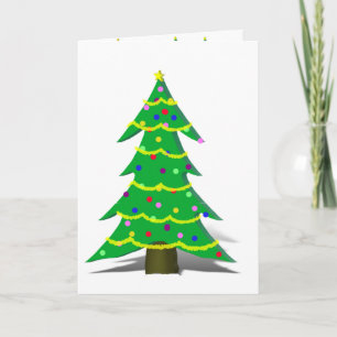 Cartoon Christmas Tree Holiday Card