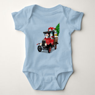 Cartoon Christmas truck Baby Bodysuit