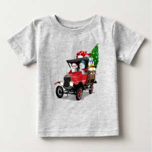 Cartoon Christmas truck Baby T-Shirt