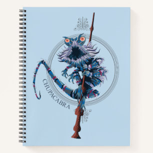 Cartoon Chupacabra & Elder Wand Notebook