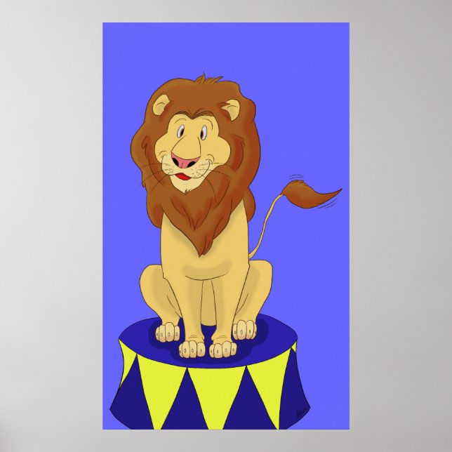 Cartoon Circus Lion Poster Print (Front)