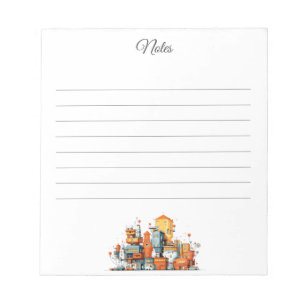 Cartoon City Urban Notepad – Animated Cityscape